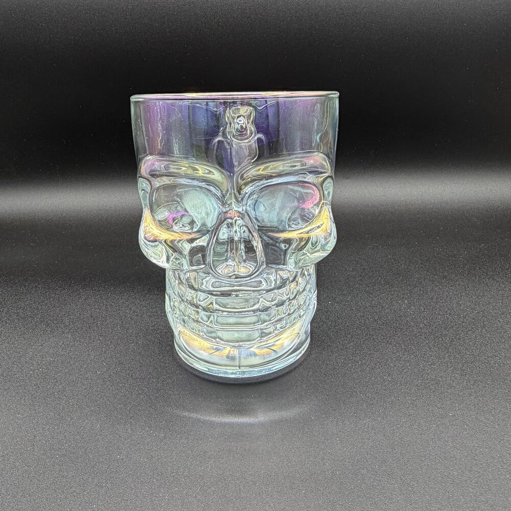 Colorful Iridescent Glass Prism Skull Beer Spirits Mug